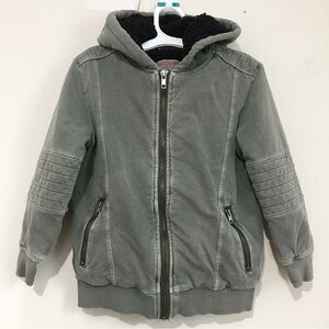 Mossimo Supply Co. little boys sage green Sherpa lined zip up hooded sweatshirt